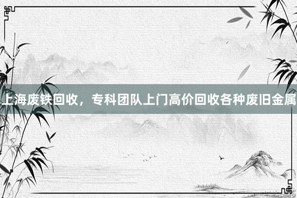 上海废铁回收，专科团队上门高价回收各种废旧金属